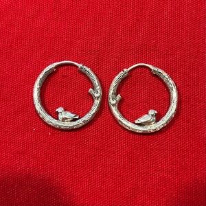 Pandora Silver Bird Motif Earrings